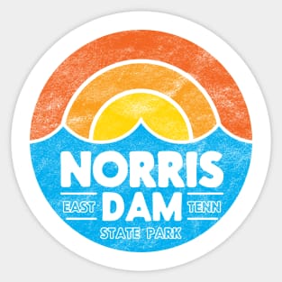 Norris Dam Sunset Design (Worn) Sticker